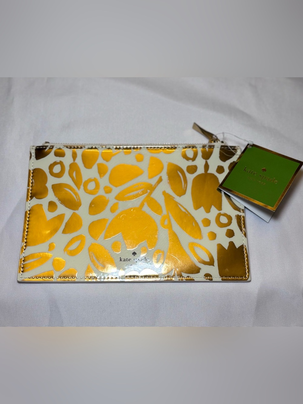 Kate Spade ♠️ Golden Floral pencil pouch